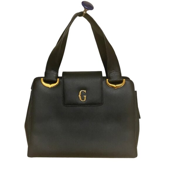 Vintage Gillian Black Leather Hand Bag - Picture 1 of 7